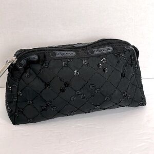 LeSportsac Black with sequins Cosmetic Bag small